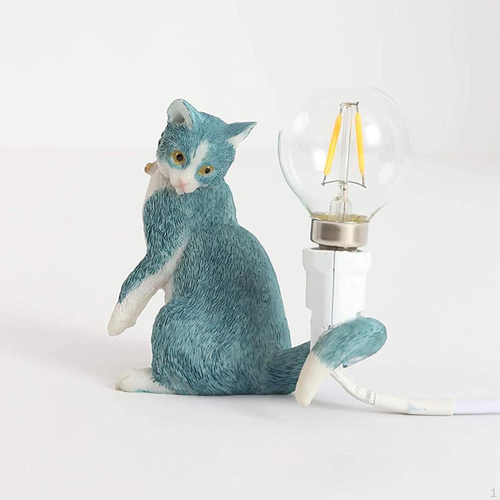 Stolní lampa ve tvaru umělé kočky, nástěnná lampa na stůl u postele, noční světlo pro dospělé a děti
