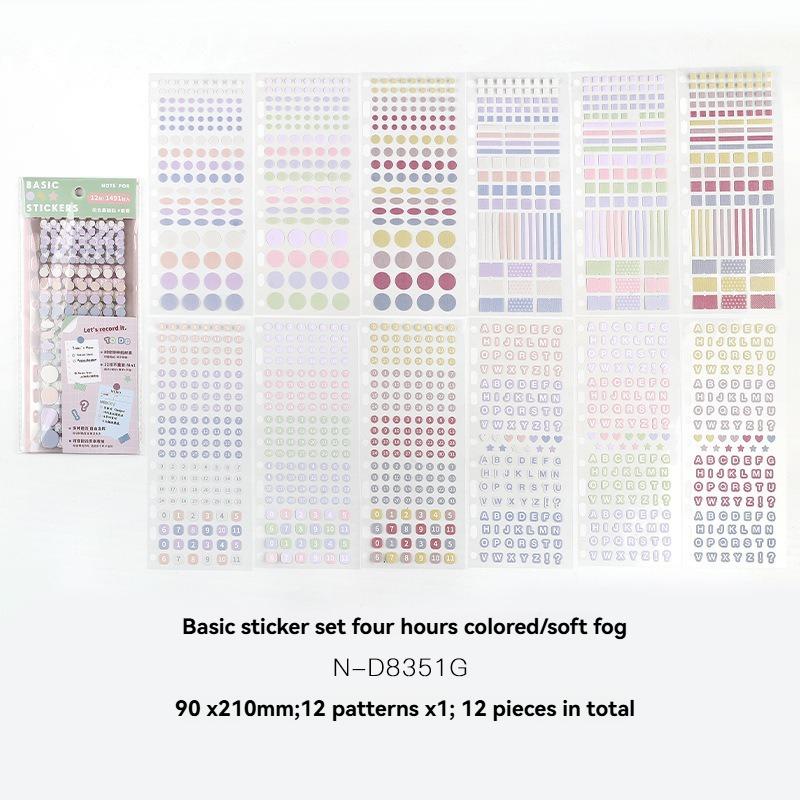 Sticker Set Colored Art Dots Marking Film Cutting Stickers Handheld Decoration DIY Materials