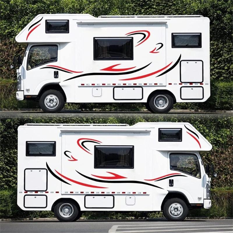 Auto Seitenaufkleber Selbstklebend LKW Streifen Grafik Aufkleber Universal Dekorative Aufkleber für Wohnmobile