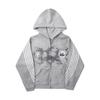 Y2K Gothic Punk Bedrucktes Streetwear Kapuzen-Sportshirt für Herren und Damen Hip Hop Retro Harajuku Lockerer Reißverschluss-Hoodie