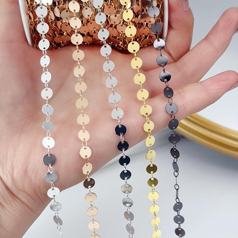 10 Meters Golden/Silver Geometric Rhombus Sequins Copper Chains DIY Hairpin Bracelet Necklace Jewelry Handmade Accessories