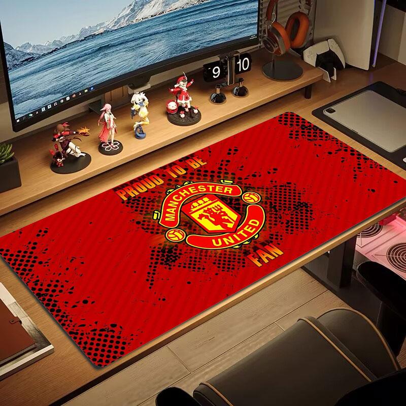 Manchester United F Large Size Mouse Pad Large Gaming Table Cushion Non-slip Laptop Tablet Big Mousepad XXL Mat Mini PC Playmat With Lock Edge