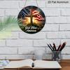 2D Flat, 1pc Round Aluminum "God Bless America" Sign, Sunset Cross & US Flag Metal Plaque, Waterproof & Rustproof, Perfect for Memorial Day, 4th of