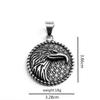European Retro Stainless Steel Eagle Head Pendant Necklace for Men