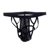 Men's Wideband Mesh Thong Briefs with U-Bag Design