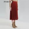 PORTS Women's Dirty Orange Pleated Midi Skirt