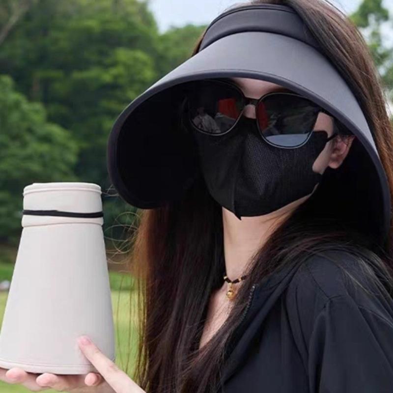 Outdoor Sun Protective Hat for Women Breathable Hollow Top Design Wide Brims Hat for Various Activity Fishing Cycling