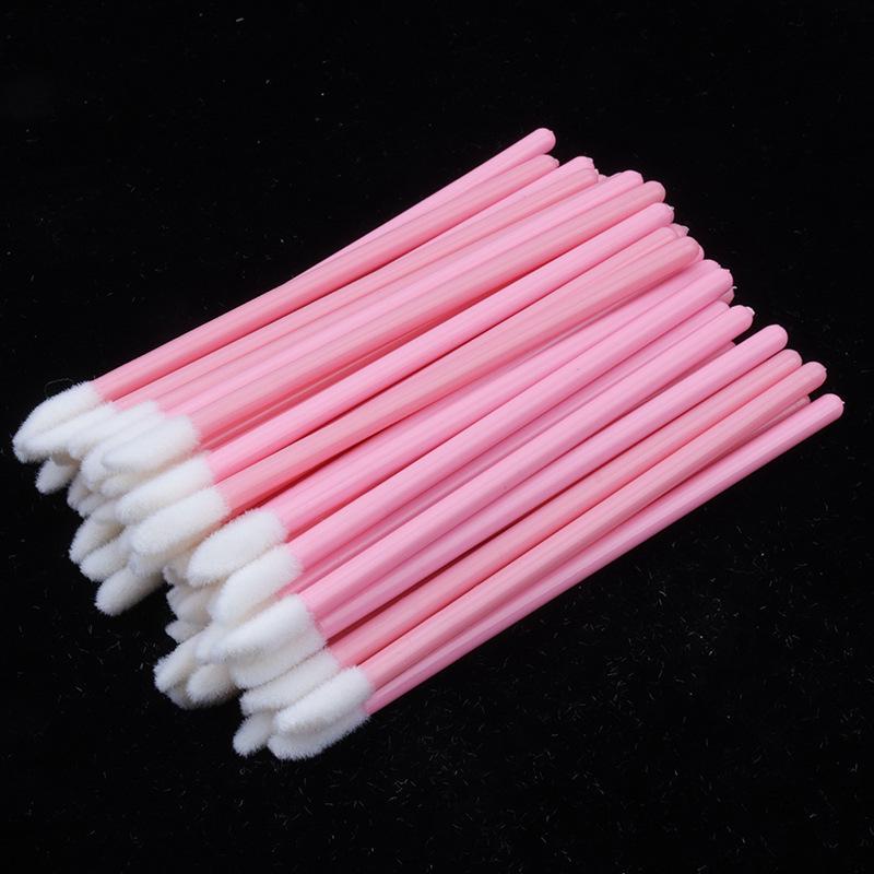 50er-Pack Einweg-Lippenpinsel mit tragbarem Nylonborstenkopf für Make-up