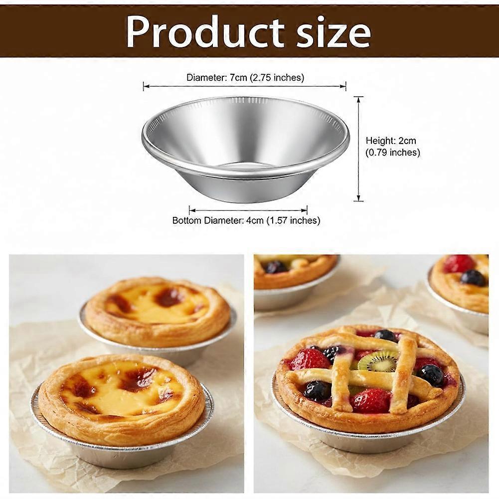 50 Pack Egg Tart Mold Mini Pie Muffin Cupcake Pans Aluminum Non-Stick Baking Cups for Pies Cakes