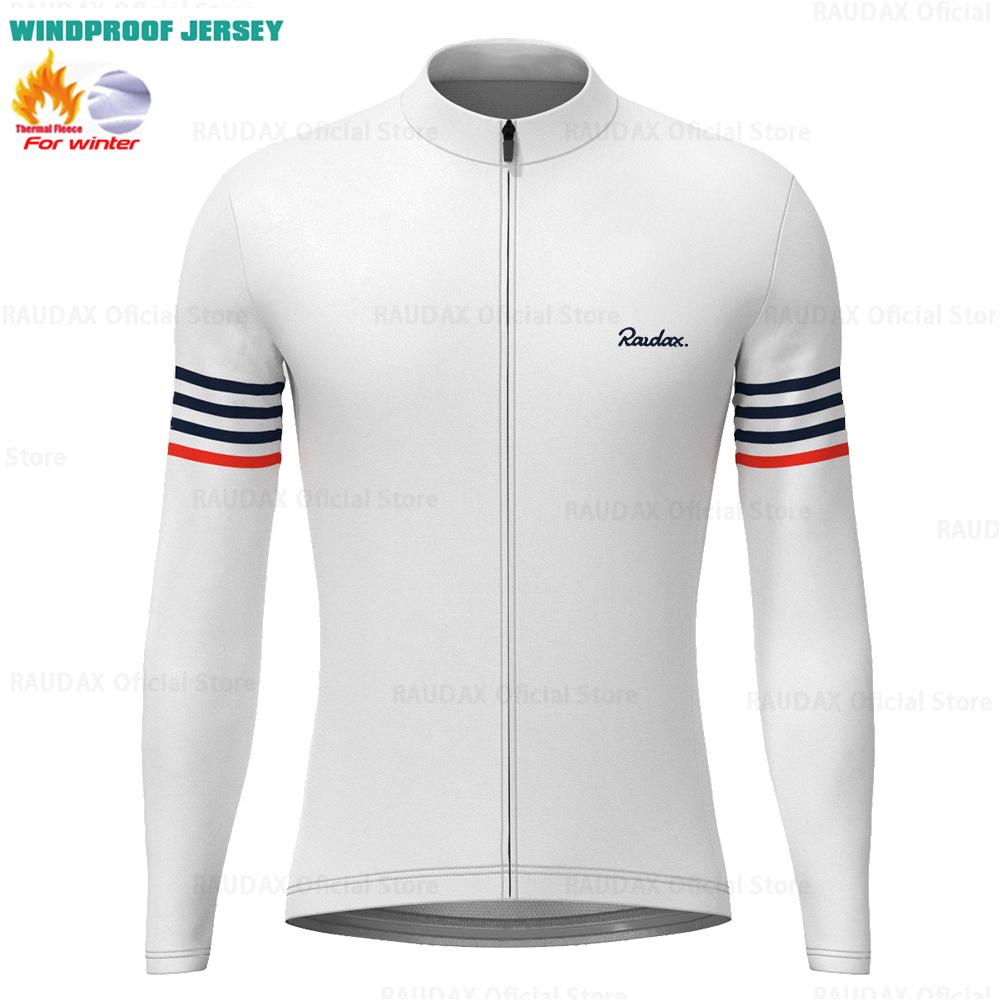 Raudax Men Winter Cycling Clothing Long Sleeve Thermal Fleece Bicycle Jersey Set MTB Warm Bike Jersey Set Ropa Ciclismo Hombre