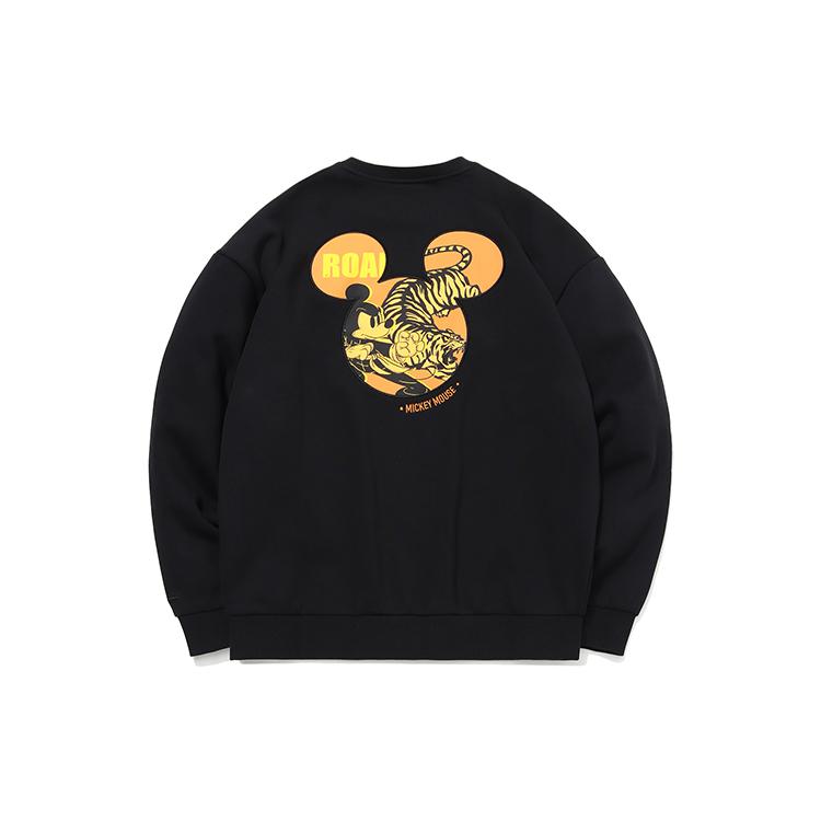 Li Ning X Disney Sweatshirts Unisex Black Crew Neck Moderate Regular AWDQB76-3 S