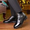 Winter Velvet Men's Leather Shoes Men's Cowhide Middle-aged and Elderly Warm Wool Boots Leather Shoes