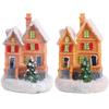 Winter Snow LED Lighted Houses Luminous Village Christmas Figurine  Desktop Collectible