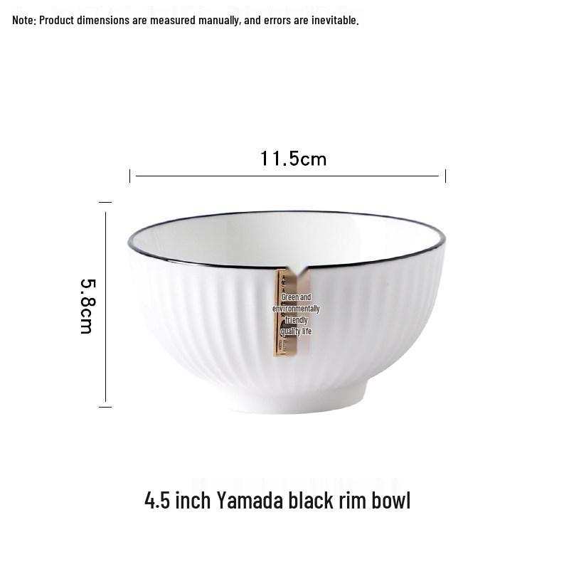 Nordic Style Underglaze Ceramic Bowl Set, 10-Piece - Versatile for Rice, Soup, Fruit, or Everyday Use