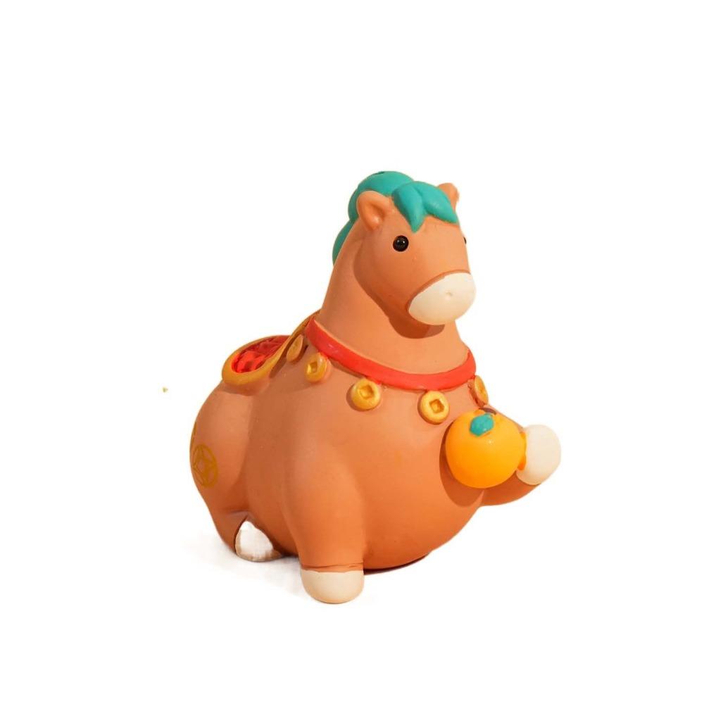 Kawaii Cute Pony Ornament Horse Mascot Resin Zodiac Horse Figurines Chinese Style New Year Gift Horse Year Dolls Home Decoration