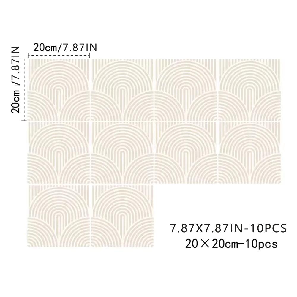 10Pcs Abstract Aesthetic Matte Wall Tile Sticker Transfer Peel and Stick, Self-Adhesive Vinyl Backsplsh Tile Decals for Kitchen