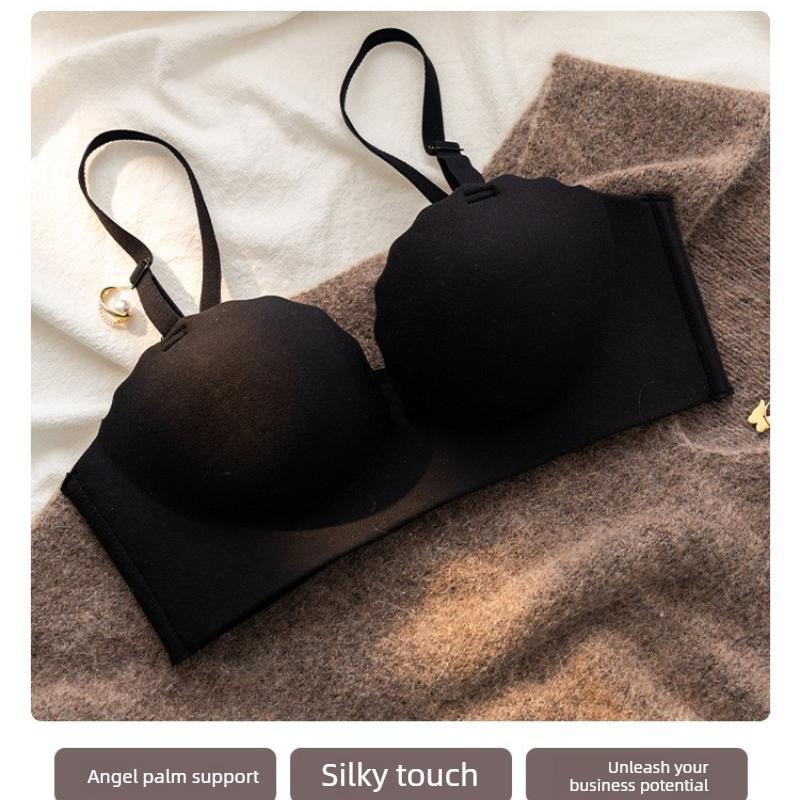 

Female Spring and Summer Sexy Back Pull Together Non Slip Close Pair of Anti Sagging Traceless Underwear 32/70AB чёрный