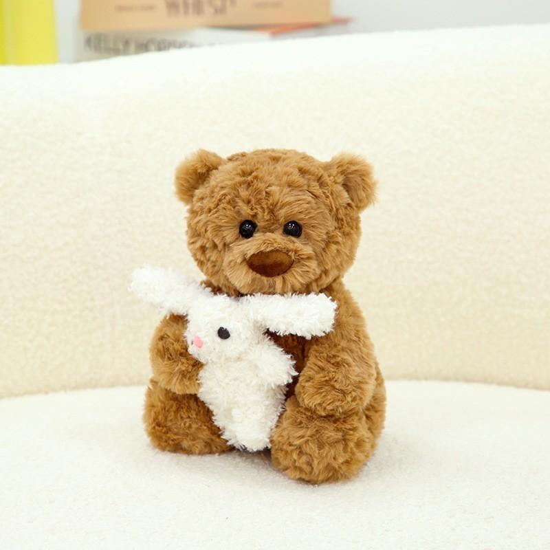With Bear Teddy Scarf Cake Pajamas Rose Rabbit Plush Toy Kids Decoration Gift