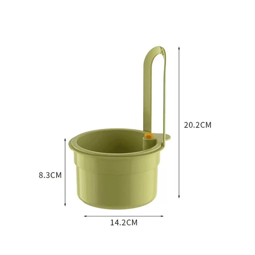 Kitchen Waste Collector Sink Drain Basket Faucet Hanging Filter Bag Adjustable Automatic Dumping Basket Sink Sponge Rack