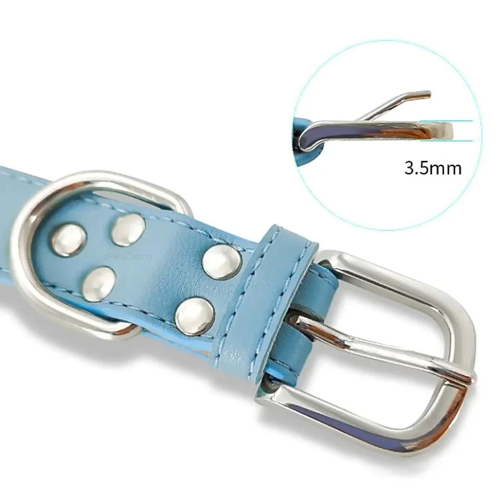 Weiches PU-Leder Hundehalsband, Verstellbares Haustier-Halsband für Hunde, Bequemes Welpen-Katzenhalsband, Halsband-Halsbänder