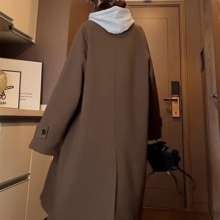 Geacă de vânt de damă petite, lungime medie, stil japonez, 2025 Primăvară, cu guler tip păpușă - Croială largă