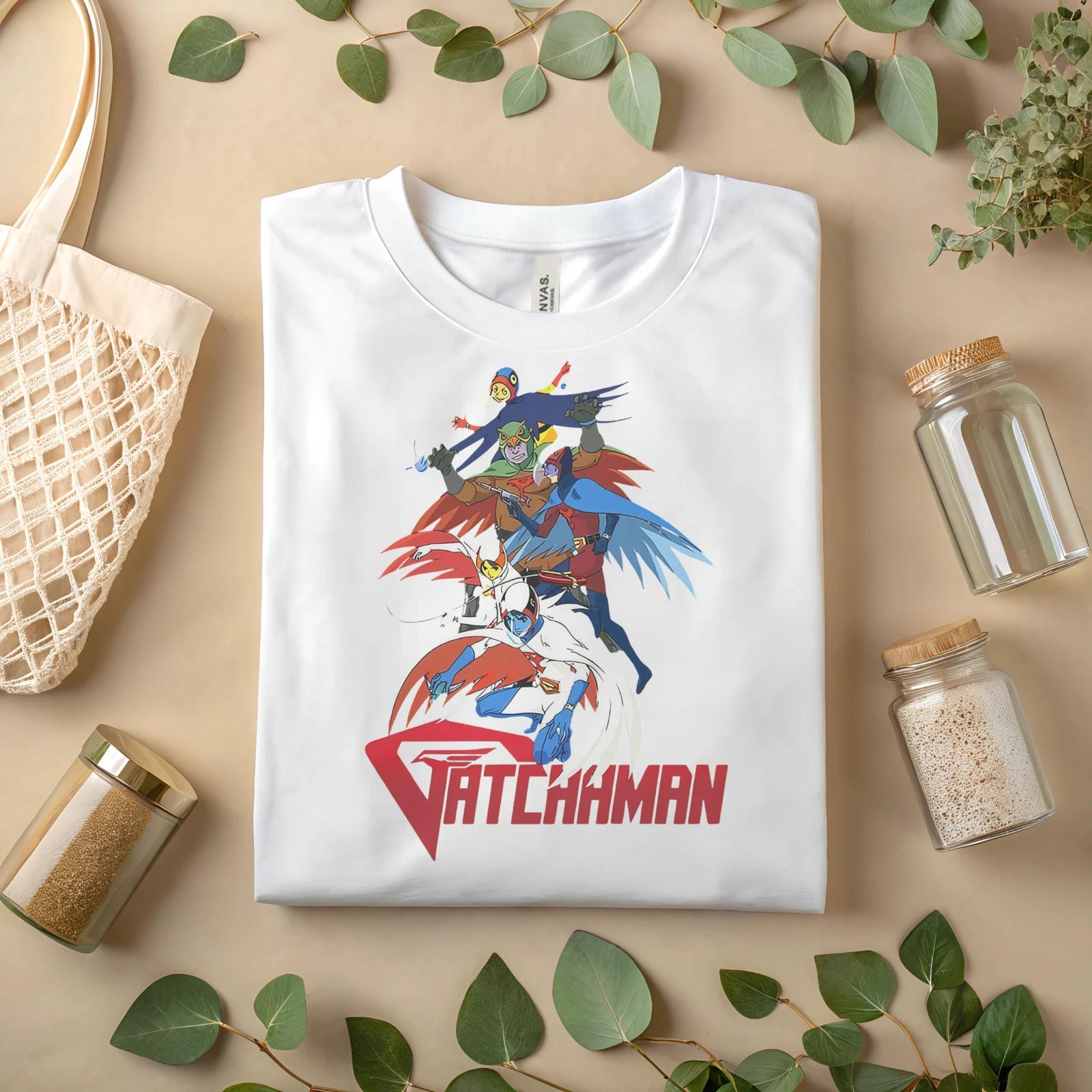 Gatchaman Anime Hero Team T-Shirt – Retro Superhero Squad Graphic Tee A182 4XL