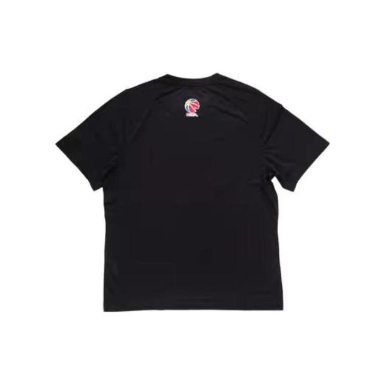 Li Ning T Shirts Men's Black Crew Neck Moderate Straight Fit ATSSA65-1