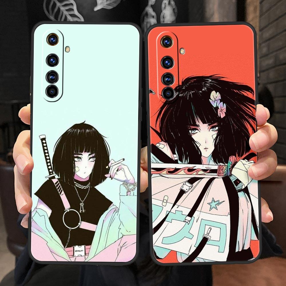 For Realme 10 9 8 5G 7 6 GT2 Pro Plus 9i 8i C21 C11 C25 C35 Japanese Style Anime Girl Phone Case For Realme GT Neo 2 3 3T Cover