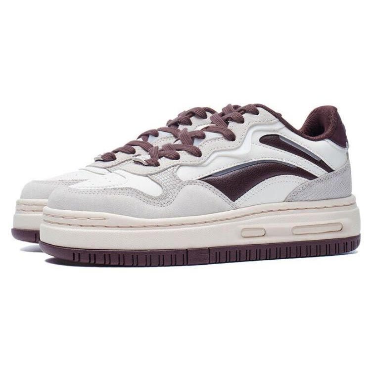 Li Ning Future C1 Classique Tendance Absorption des Chocs Antidérapant Mi-Haut Chaussures Décontractées Baskets Femmes AGCT244-1