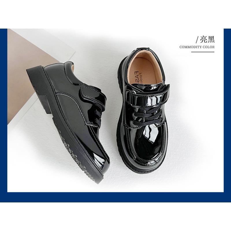 Vintage Classic Boys Leather Shoes Soft Sole Children's British Style Boys Show with Suit Black Shoes