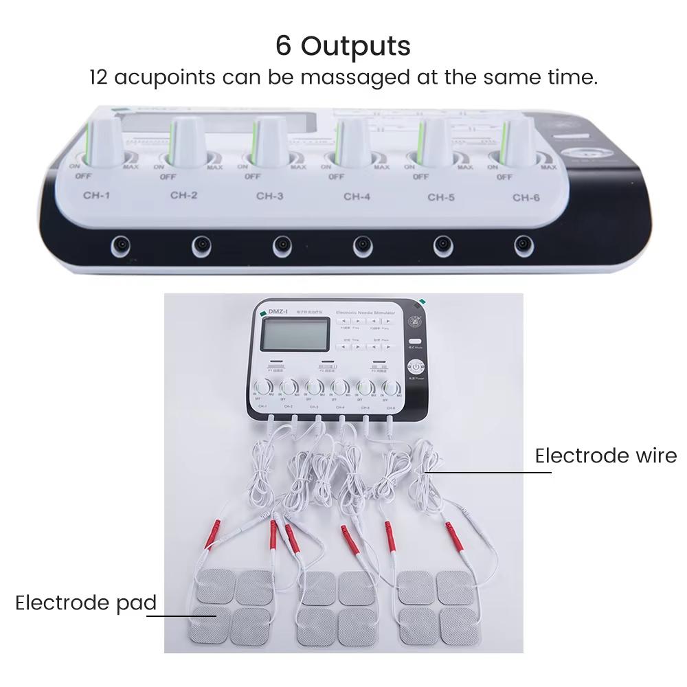 Aiguille d'acupuncture électrique à 6 sorties, stimulateur musculaire corporel, physiothérapie, machine TENS, appareil de massage relaxant