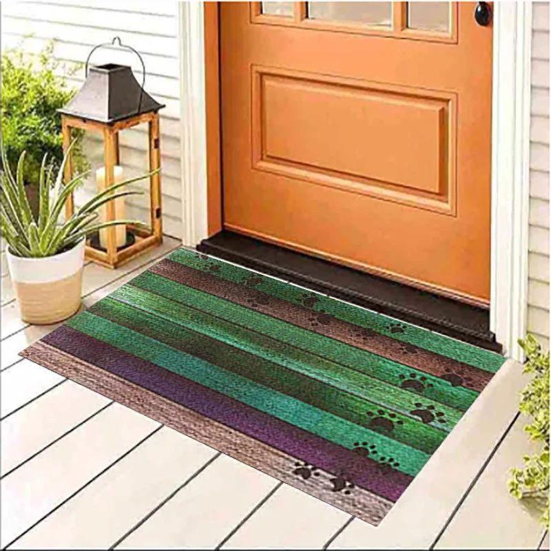 Crystal Velvet Wood Texture Home Bedroom Kitchen Bathroom Floor Mat, Water Absorbent Dirty Resistant Non-Slip Doormat