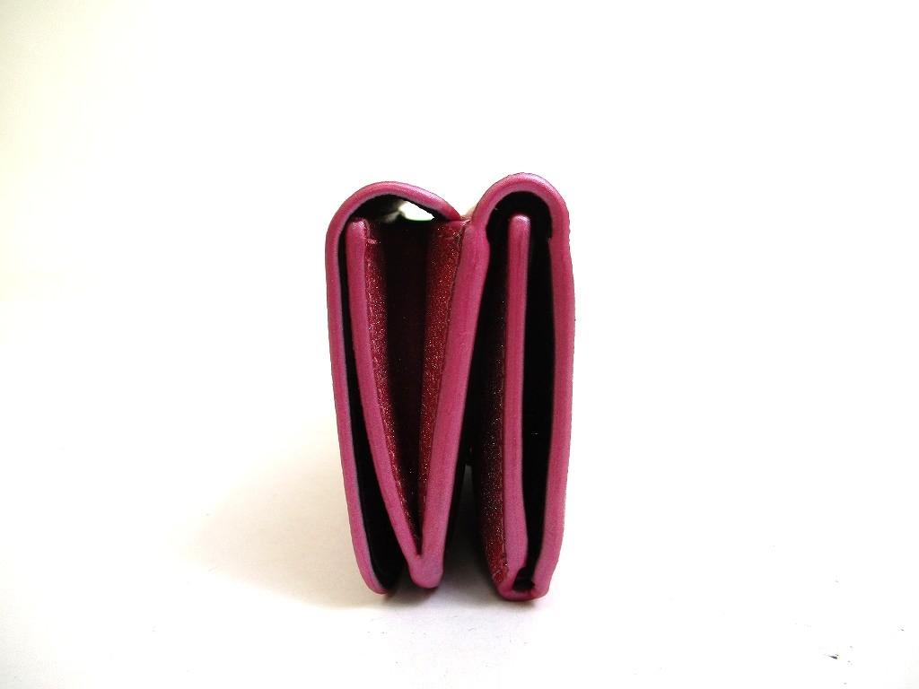 Authentic BALENCIAGA Glitter Pink Leather Trifold Cash Mini Wallet Purse #b183 Open box