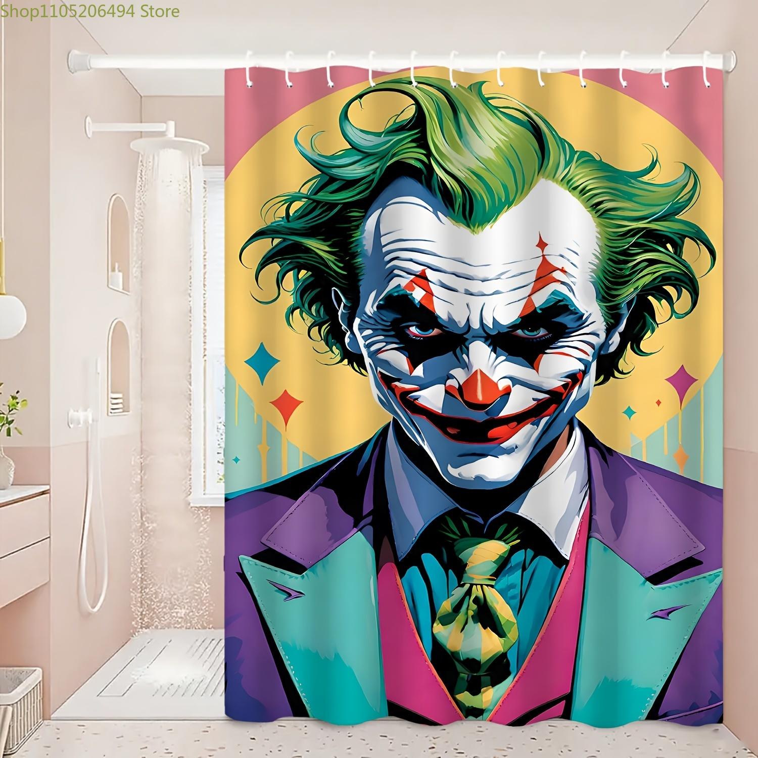 

Warner 1pc Cute Printed Bathroom Shower Curtain, Clown Pattern Creative Bath Curtain,, Suitable for Home Bathroom/Home Decor, 90x180cm