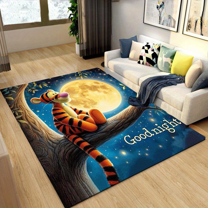 1pc Winnie The Pooh Pattern Area Rug Soft Flannel Floor Mat for Living Room,Office,Bedroom and Carpet