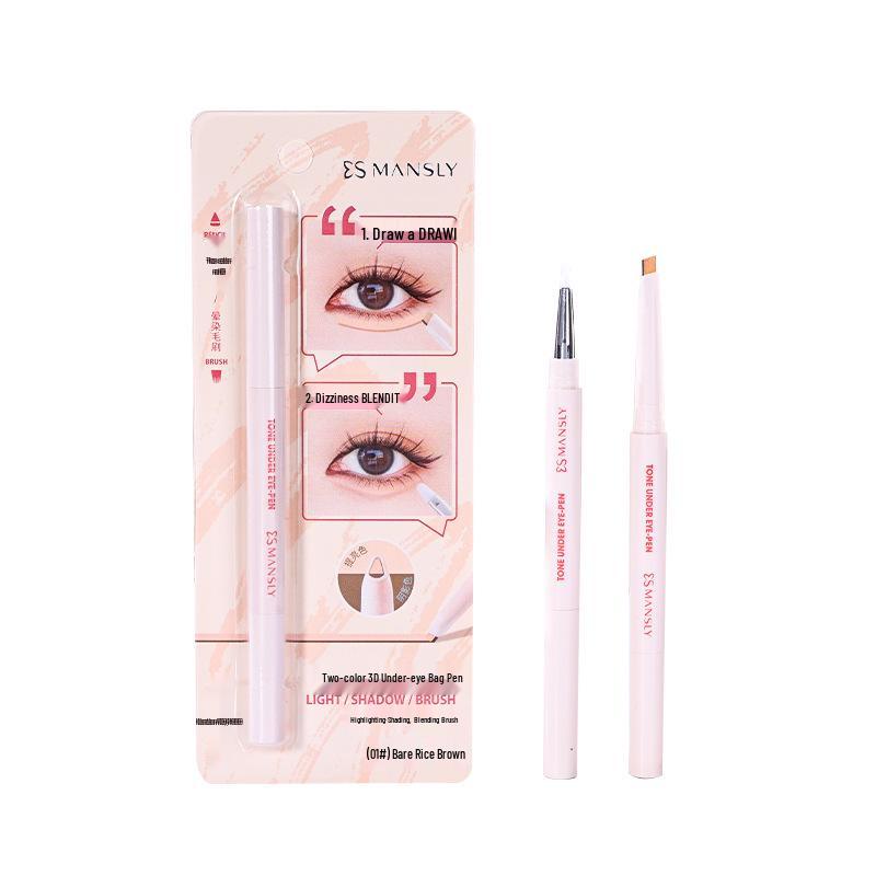 Manshili Two-Tone 3D Tear Trough Highlighter Shadow for Beginners - Natural Makeup for Women