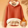 Men's Winter Lambswool Hoodie: Fleece-Lined, Solid Color, Trendy Warm Pullover for Students