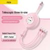 PISEN 3-in-1 Retractable Fast Charging Cable for Apple & Huawei