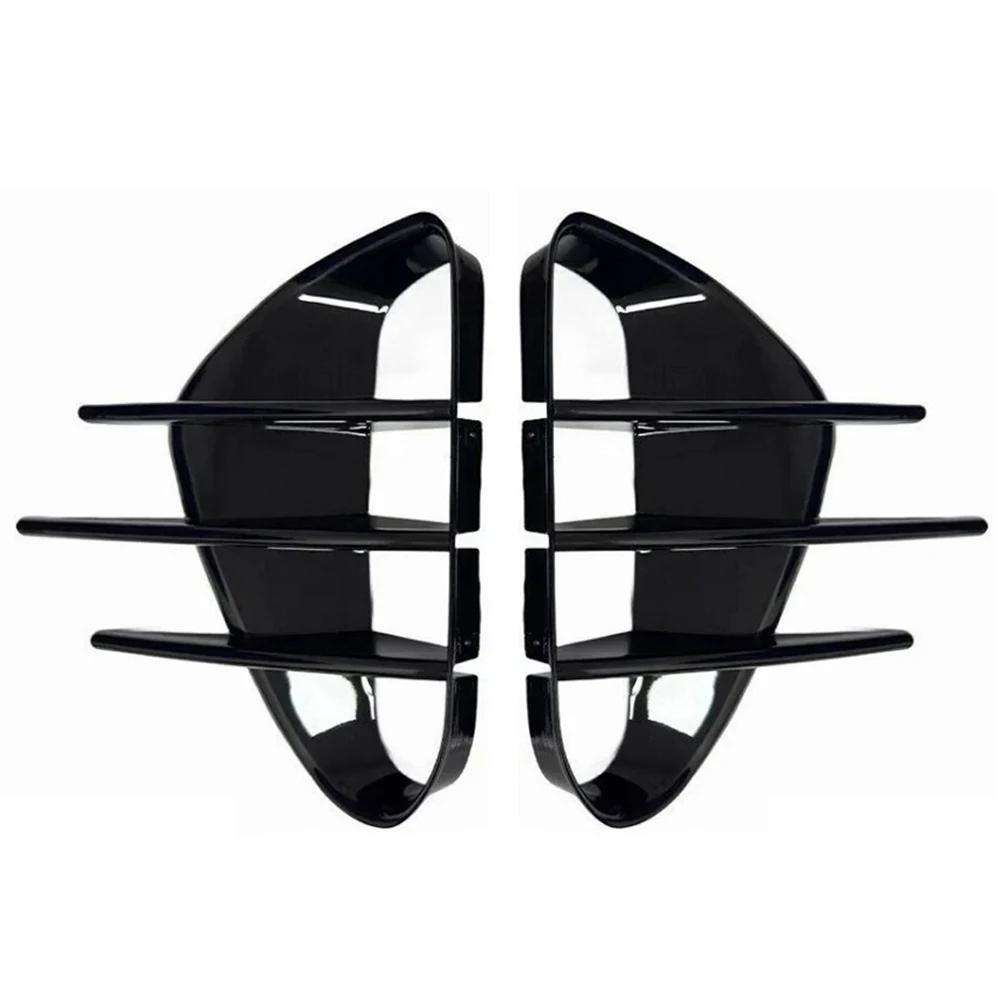 For KIA Stinger 2017-2025 Carbon Fiber Look Gloss Black ABS Bumper Side Vent Spoiler Canard Covers Car Sticker Accessories