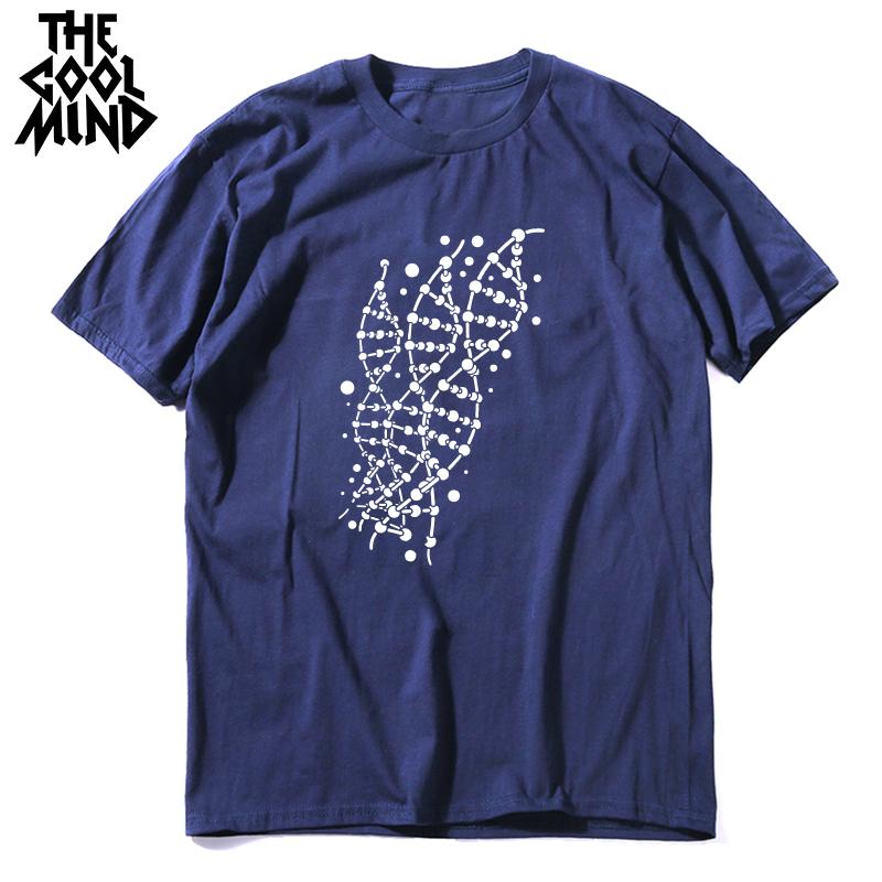 

COOLMIND 100% Cotton Casual DNA Print Men T Shirt Cool Summer Cool Men T Shirt o-neck Loose Men t-shirt Male Tee Shirts 2XL