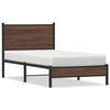 VidaXL Metal Bed Frames with Brown Oak Headboard 80x200 Cm, Single Bed, Bedroom Furniture, Guest Bed, 4007913