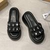 Fashion 8CM Summer High Platform Women Sandals Wedge Heels Slippers Crystal New Beach Outside Chunky Sandals Comfort Casual Slides Woman