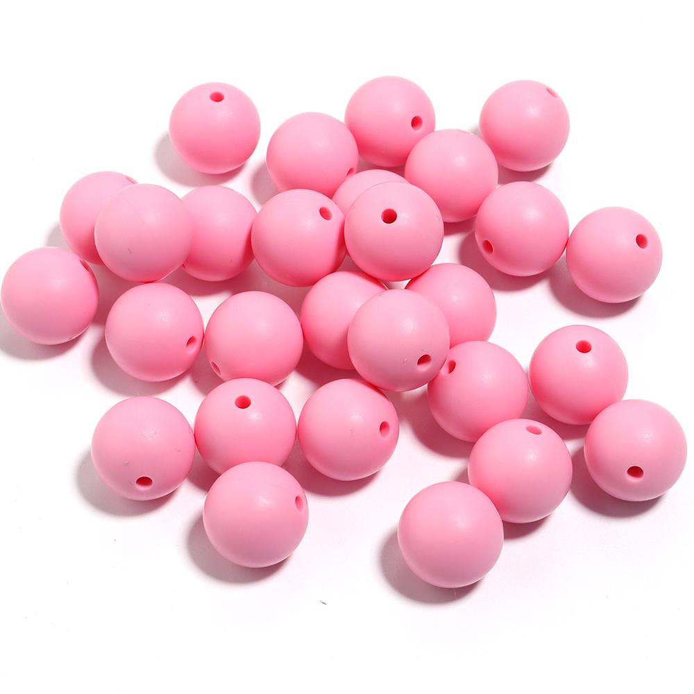 20pcs/Lot 12 15mm Candy Color Round Acrylic Imitation Silicone Beads Round Spacer Loose Bead for DIY Jewelry Making Accessories