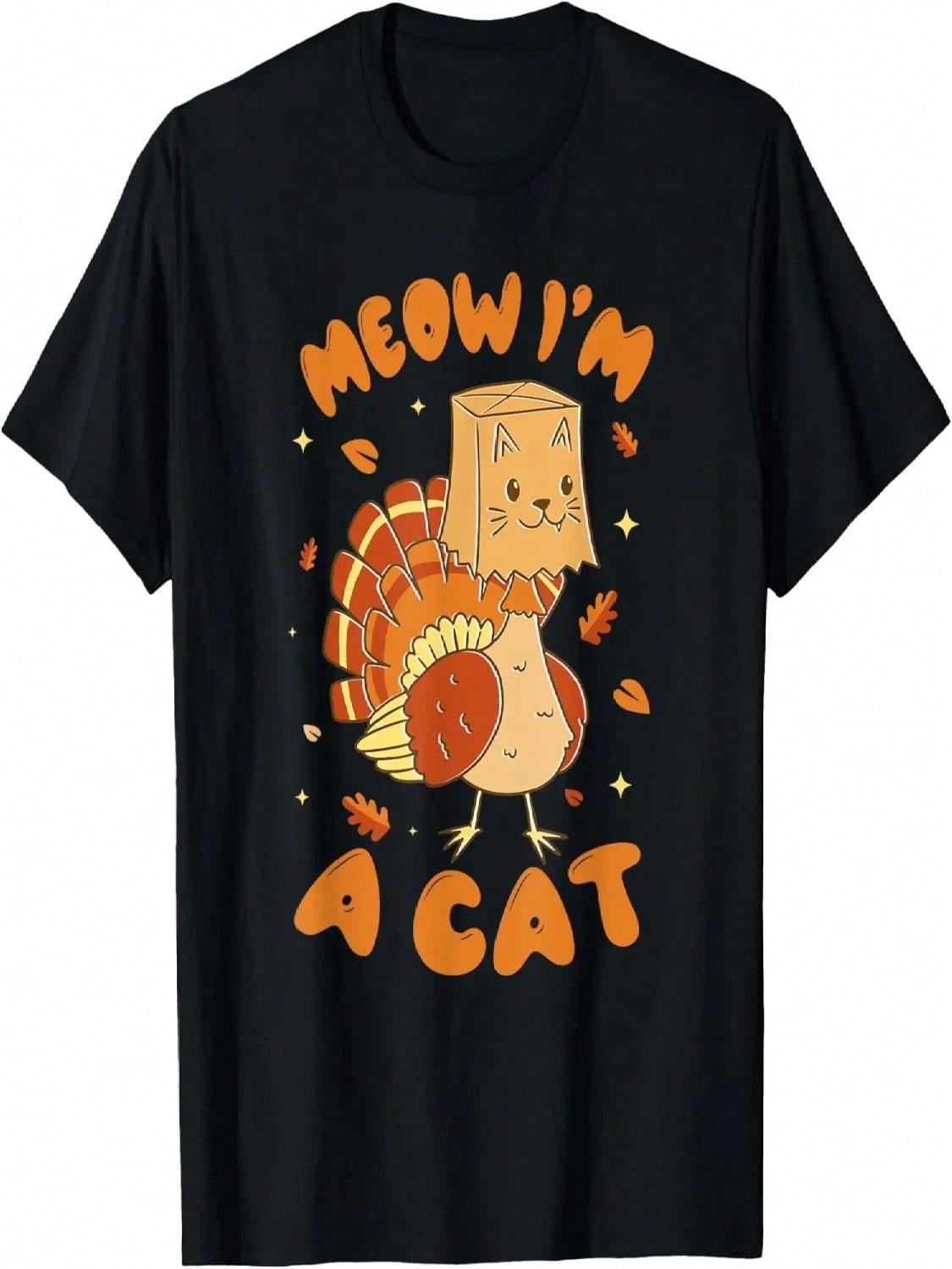 Meow I m A Cat Turkey Thanksgiving Kids T-Shirt S