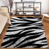 Modern Black and White Zebra Stripe Pattern Carpet for Home Decor Suitable for use as an anti-slip for living room bedroom sofas