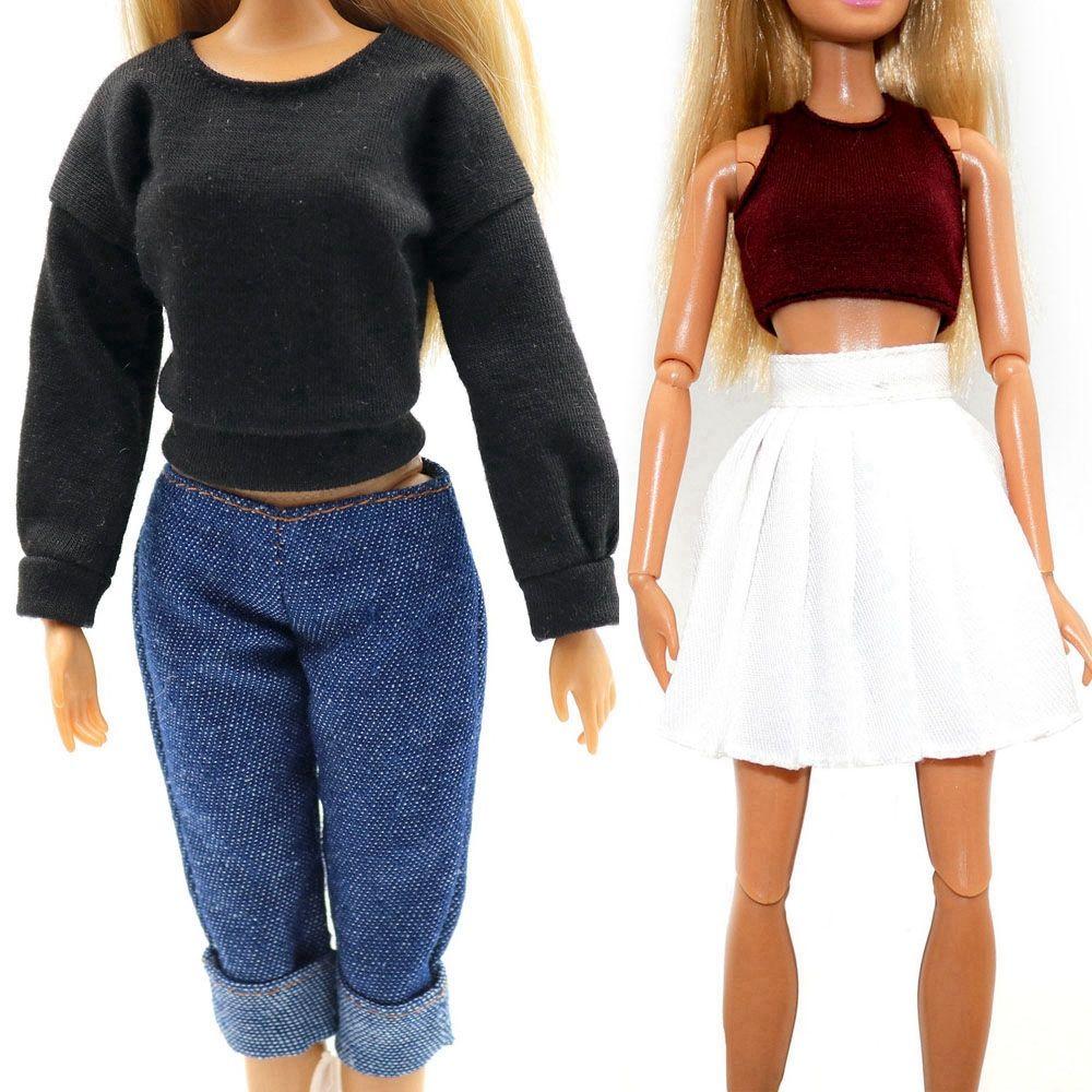 30Cm Doll Clothes Fashion Dress Sweatshirt Coats Tops Pants Vest Everyday Wear For 11.8 Doll Toys Girls Children Gifts