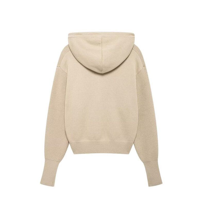 Fashion Style 2024 Fall and Winter New Women's Clothing Multi-Color Selection All-Matching Hooded Long Sleeves Knitting Tops 5536134