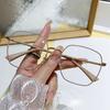 Korean Style Anti-Blue Light Glasses: Trendy Retro Round Face-Slimming Design for Women and Men, Available with Prescription Lenses.