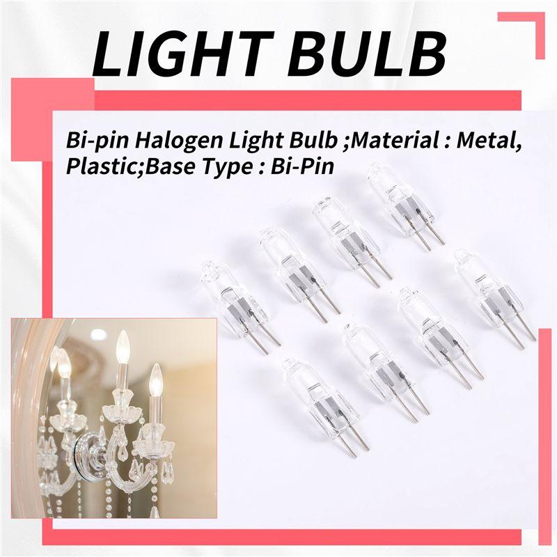 A84E-12V 20W Halogen Bulb Warm White Light Lamp Bi-Pin Base 8 Pcs