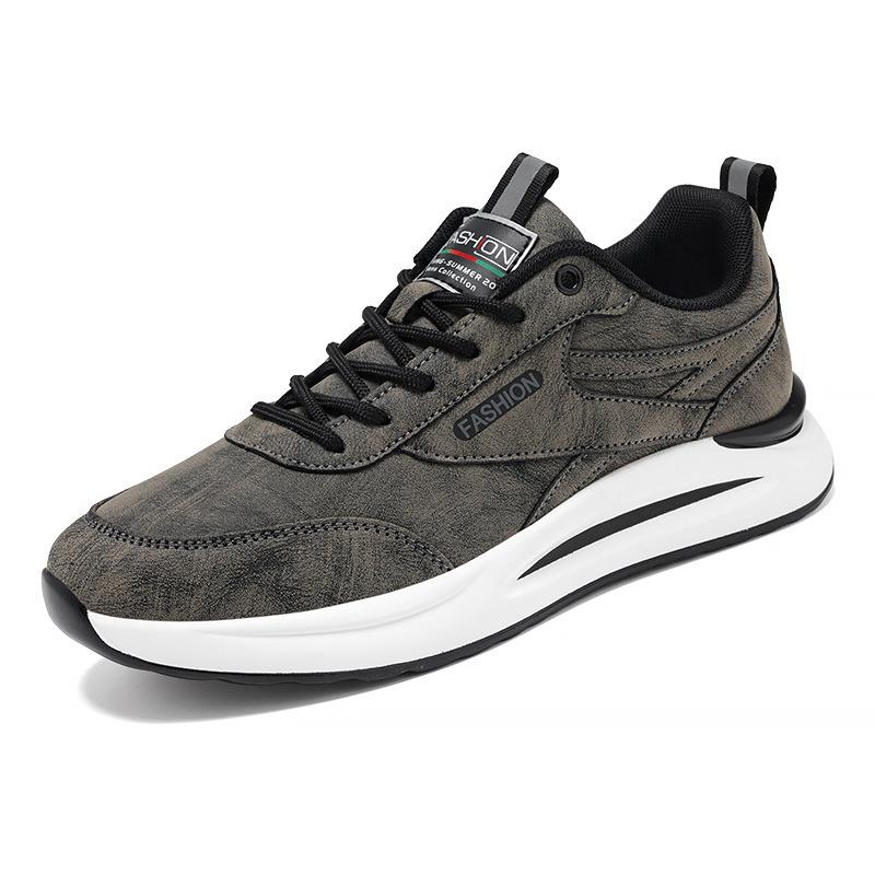 Autumn new leather sports casual Forrest Gump shoes winter chef non-slip waterproof labor insurance shoes